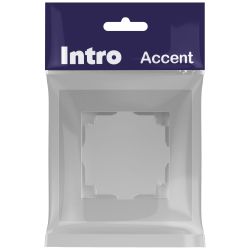 Рамка для розеток и выключателей Intro Accent 6-501-03 на 1 пост, СУ, алюминий