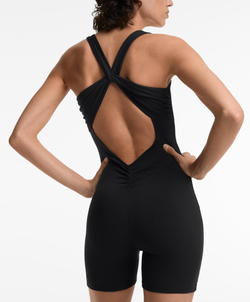 Oysho Короткий комбинезон Comfortlux со скрещенной спиной, черный