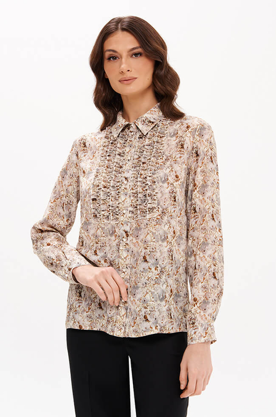 23382 Блузка женская (серо-бежевый принт)