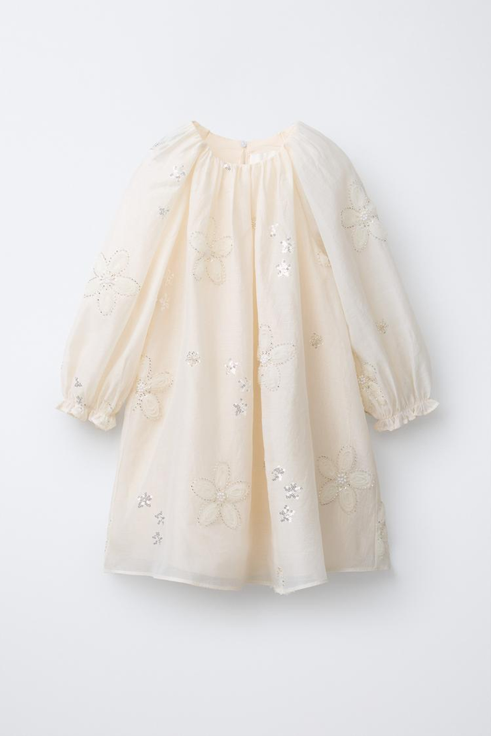 ZARA ПЛАТЬЕ С ЦВЕТОЧНЫМ УЗОРОМ, ЭКРЮ