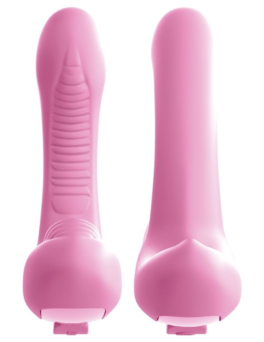 Розовый вибромассажер Rock N Grind с пультом - 17,2 см. (Цвет: розовый)
