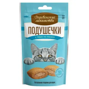 Деревенские лакомства для кошек Подушечки с пюре из лосося