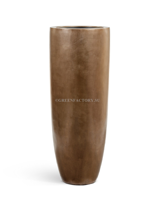 Кашпо TREEZ Effectory - Metal - Высокий конус Giant - Тёмное матовое золото