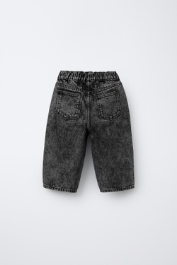 ZARA ДЖИНСЫ BALLOON С ЭФФЕКТОМ ПОТЕРТОСТИ, ЧЕРНЫЙ