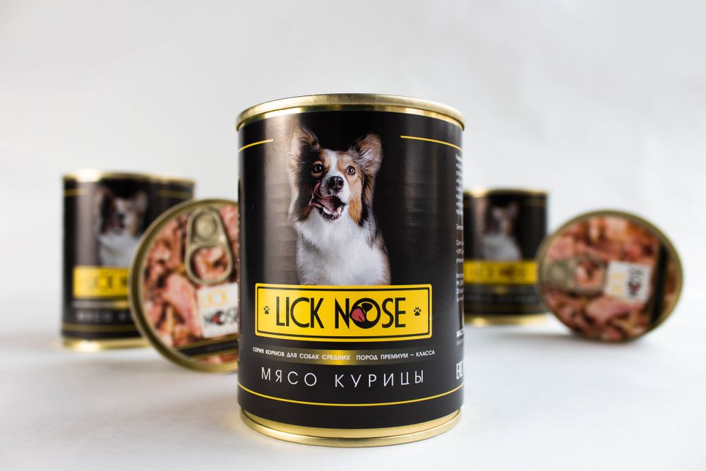 Влажный корм Lick Nose для собак средних пород с мясом курицы 300 г