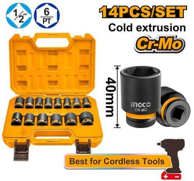 Набор головок ударных 1/2 10-27 14шт. SUPER INGCO HKISSD12141 INDUSTRIAL