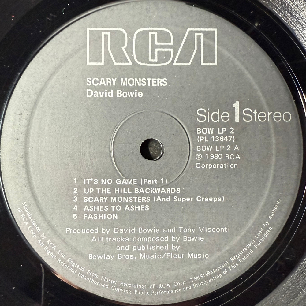 David Bowie ‎– Scary Monsters (Англия 1980г.)