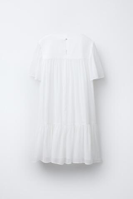 ZARA ПЛАТЬЕ СО СТРАЗАМИ, ЭКРЮ