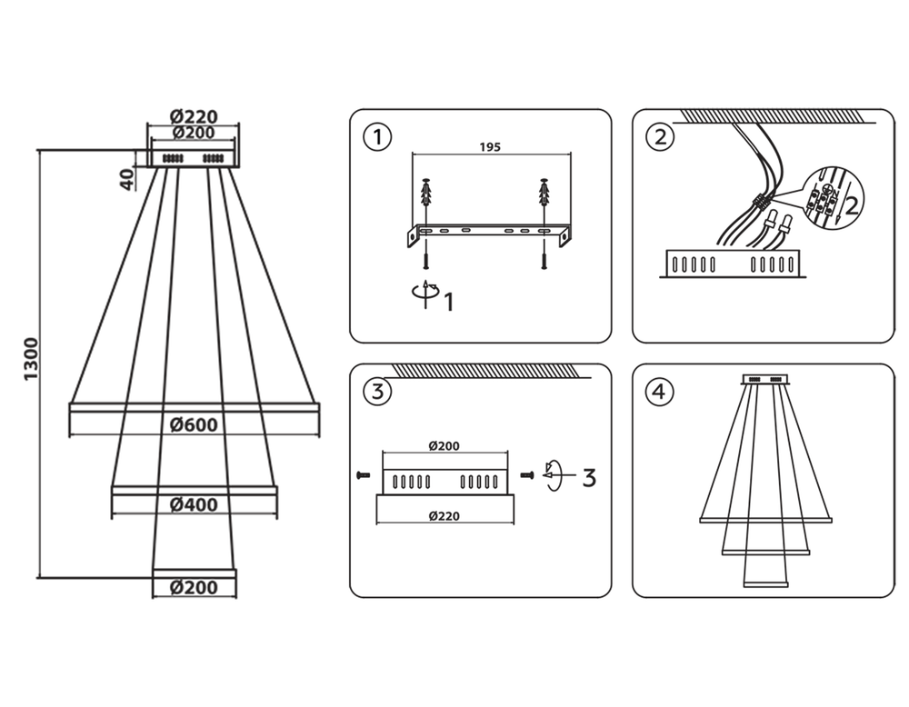 Ambrella Подвесной светодиодный светильник Line FL40821