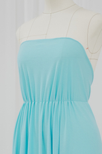 Тонкий хлопковый трикотаж голубого цвета (133 г/м2)