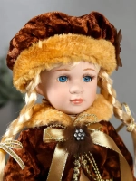 Кукла керамическая фарфоровая Лида в платье 30 см