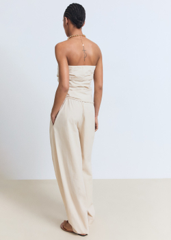 Брюки из хлопка со сборкой на поясе