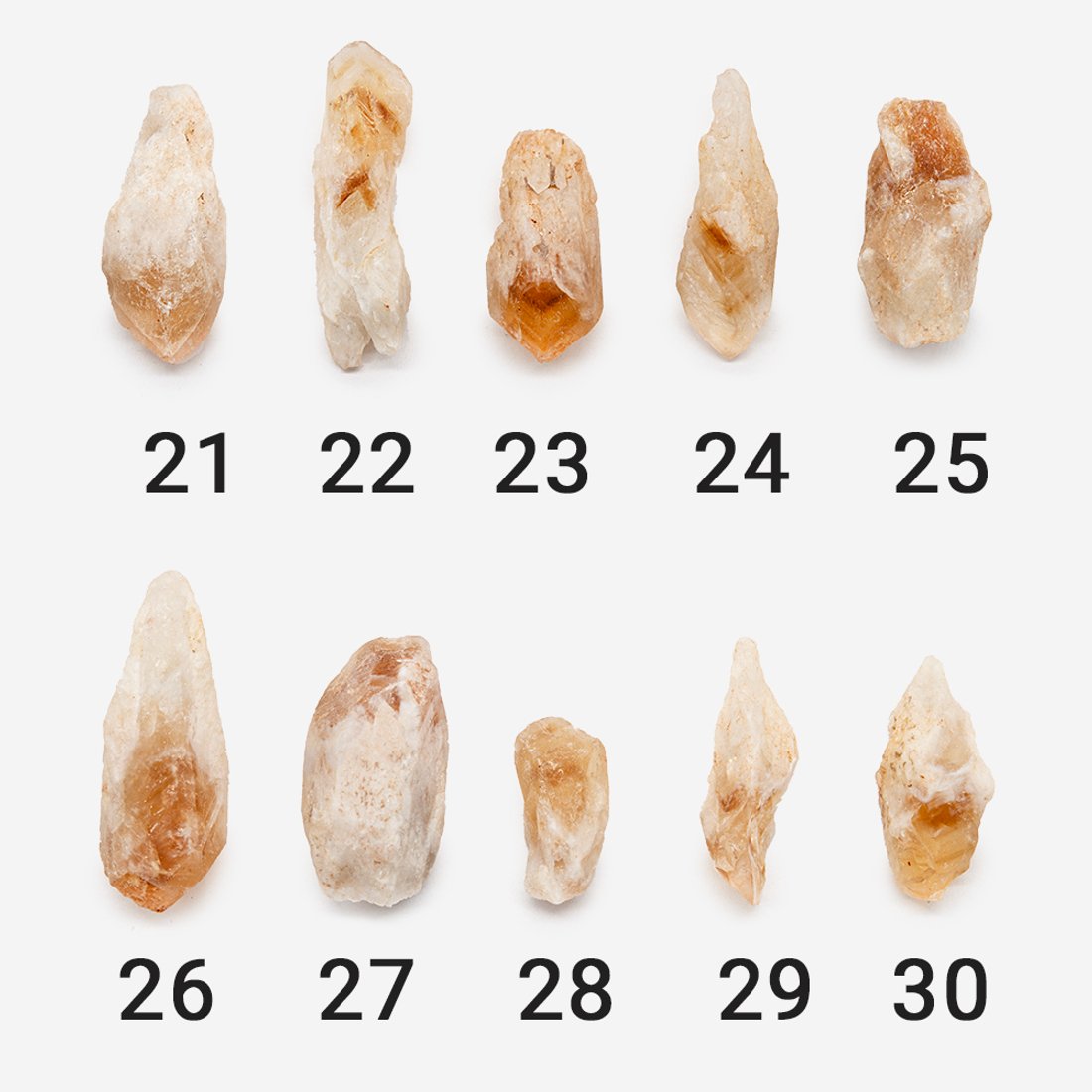 Кристаллы натурального цитрина, 32-50*12-20,5мм