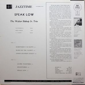 Walter Bishop Jr. Trio / Speak Low (LP)