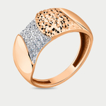 Женское кольцо с фианитами из розового золота 585 пробы (арт. 001-0658-7101-011)