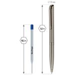 Ручка шариковая Delucci "Volare" синяя, 1,0мм, корпус оружейный металл, поворотн, подарочная упаковка