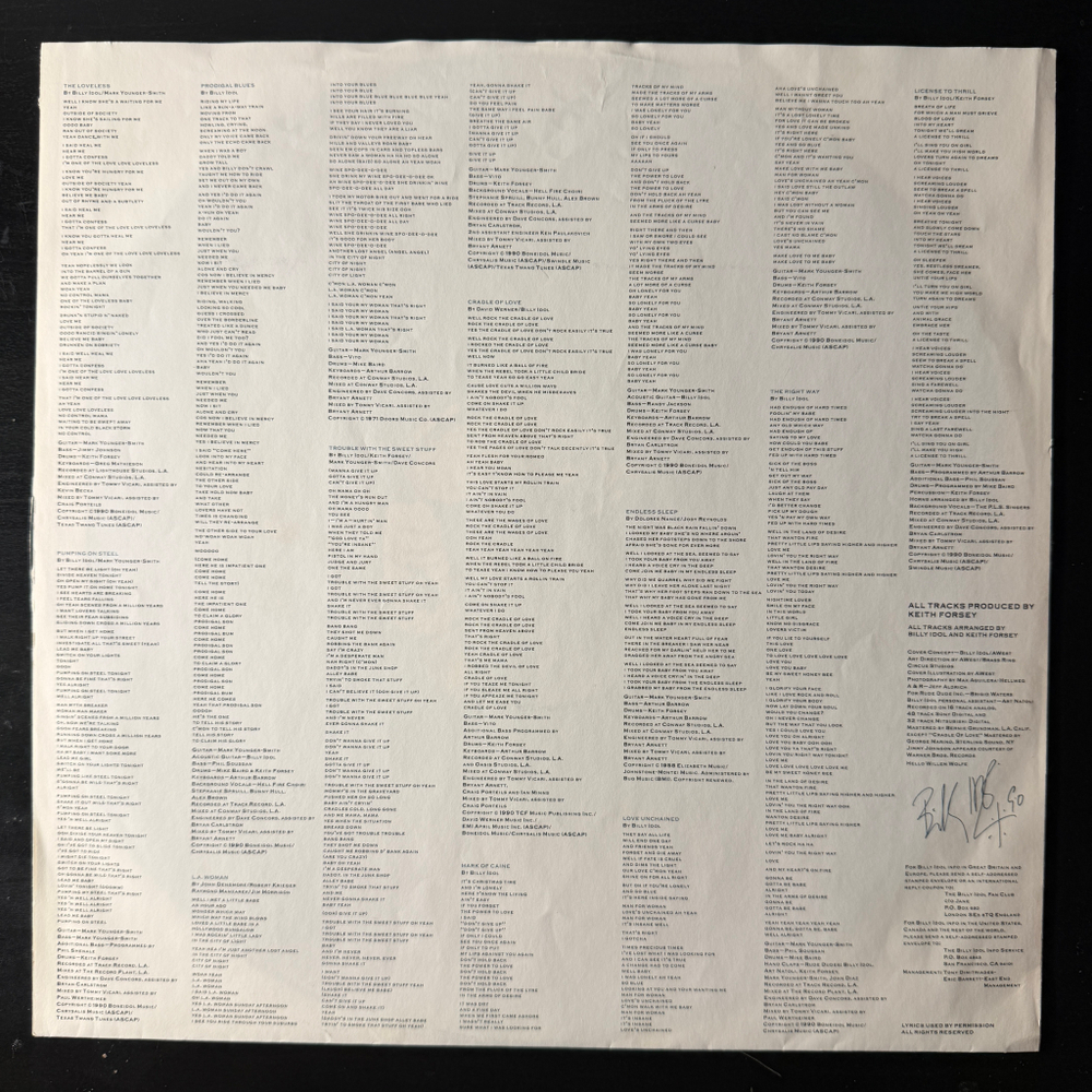 Billy Idol ‎– Charmed Life (Европа 1990г.)