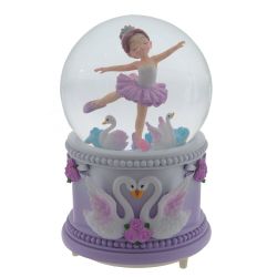 GAEM Фигурка декор "Балерина" в стекл шаре (муз, подсвет, вьюга, 3xAAA н/п), D10, L10 W10 H16 см