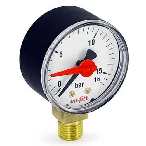 Манометр радиальный Uni-Fitt с индикаторной стрелкой 4 бар диаметр 50 мм 1/4"Н