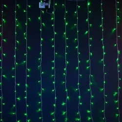 Светодиодный RGB занавес Хамелеон 1.5*2 м., 220V, 200 разноцветных LED ламп, прозрачный ПВХ провод, Rich LED (RL-CS1.5*2-T/ARGB)