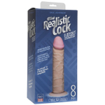Фаллос The Realistic Cock 8''(насадка к страпон-трусикам) вторая кожа (Цвет: телесный)