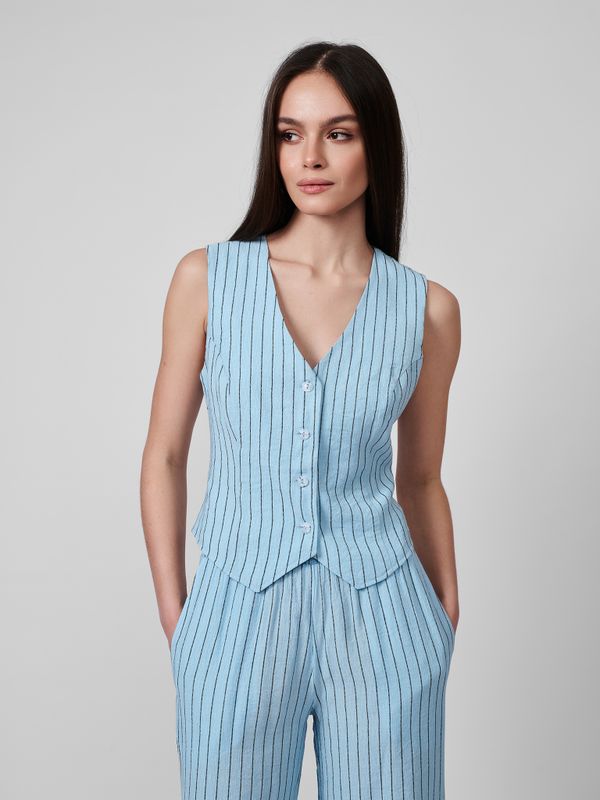 ЖИЛЕТ НА ПУГОВИЦАХ ГОЛУБОЙ