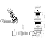 Сифон для душевого поддона, 1" 1/2х50, клик-клак, Orio, ДХ-522, ДХ-522