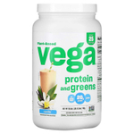 Vega, протеин на растительной основе и зелень, со вкусом ванили, 760 г (26,8 унции)