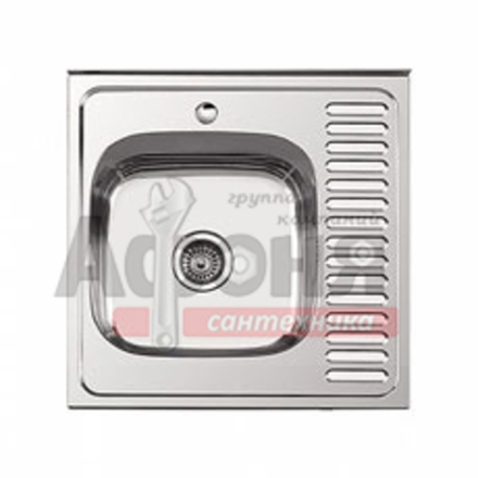 Мойка LEDEME накладная  60*60  т.0,6 левая ГЛЯНЕЦ бол.сиф. (L96060-6L) (+ сифон)
