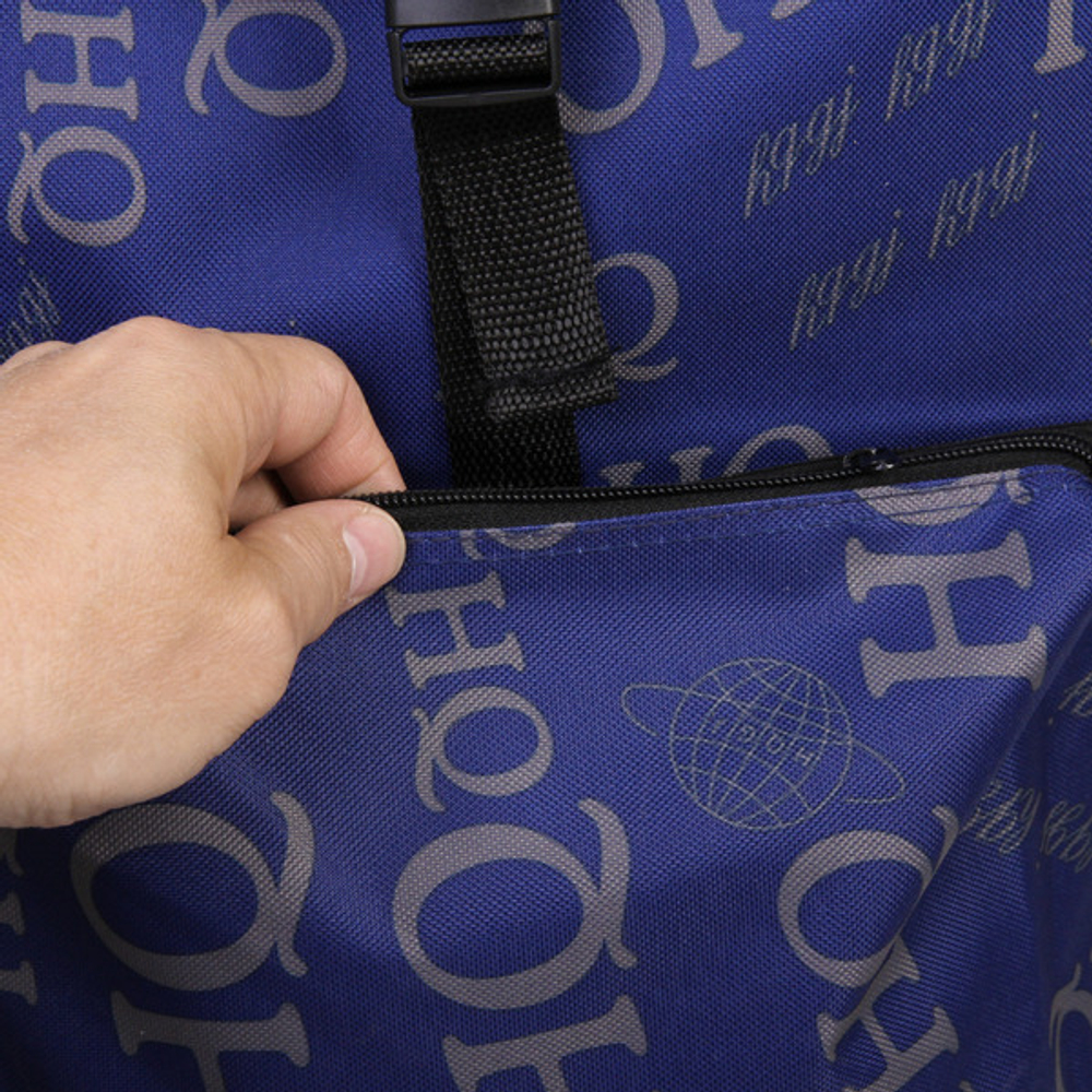 Тележка хозяйственная с сумкой (100*40*35см, колеса 21см,грузоподъемность до50 кг) HQ синяя