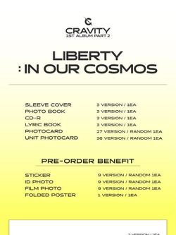 Альбом CRAVITY - LIBERTY : IN OUR COSMOS 1st Album PART.2 3 Version SET