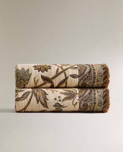 Zara Home плед из хлопка, зелёный, 140x190 см