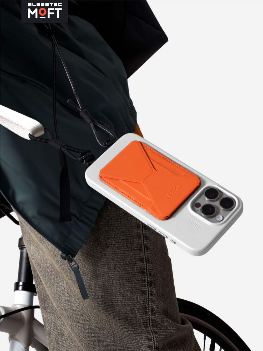 MagSafe чехол из экокожи MOFT Snap Phone Case для iPhone 16 Pro Max l Misty Cove (с поддержкой ремешка MOFT)