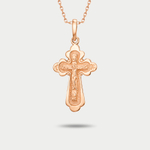 Православный крест без вставки из розового золота 585 пробы (арт. 703437-1000)