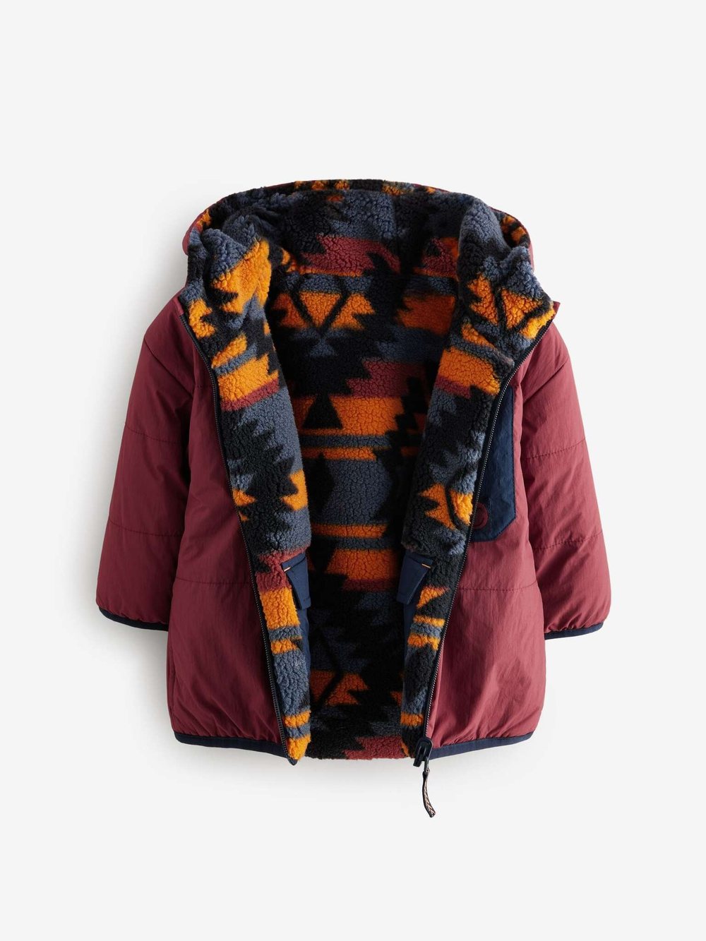 Куртка двусторонняя с капюшоном Next Q60-560, Бордовый, Серый