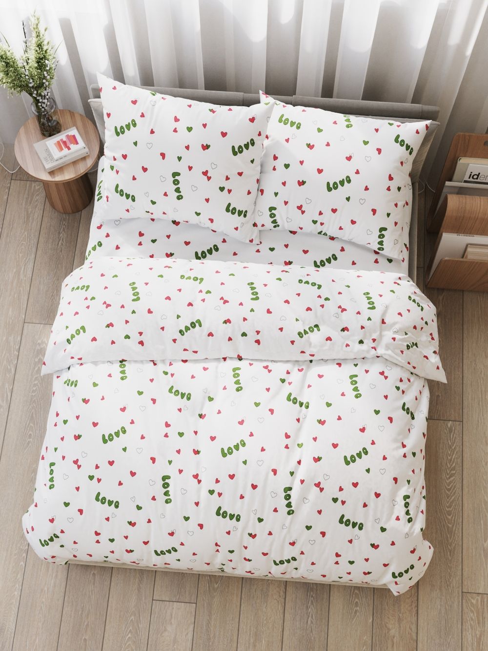 Простынь поплин Сказка "Кактусики (компаньон)" 200x215 см