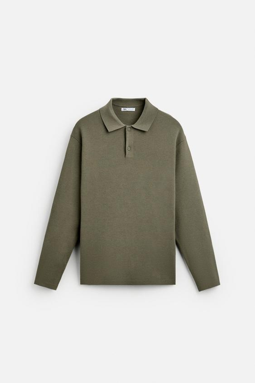 ZARA ПОЛО ИЗ СМЕСОВОЙ ВИСКОЗЫ, ХАКИ