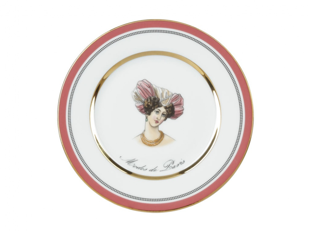 Подарочный набор тарелка мелкая 180 мм форма Европейская-2 рисунок Modes de Paris (терракот) арт. 81.26421.00.1