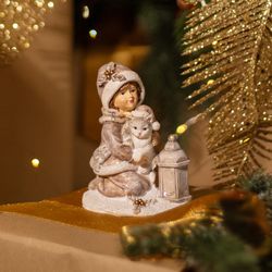 СТАТУЭТКА "ДЕВОЧКА С КОТЕНКОМ" 7,5Х5,5Х9 СМ