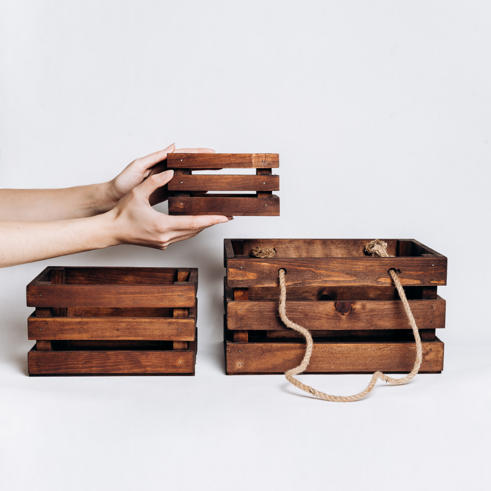 Набор деревянных подарочных декоративных коробок, ящиков для хранения из древесины кедра 3 штуки. PK36