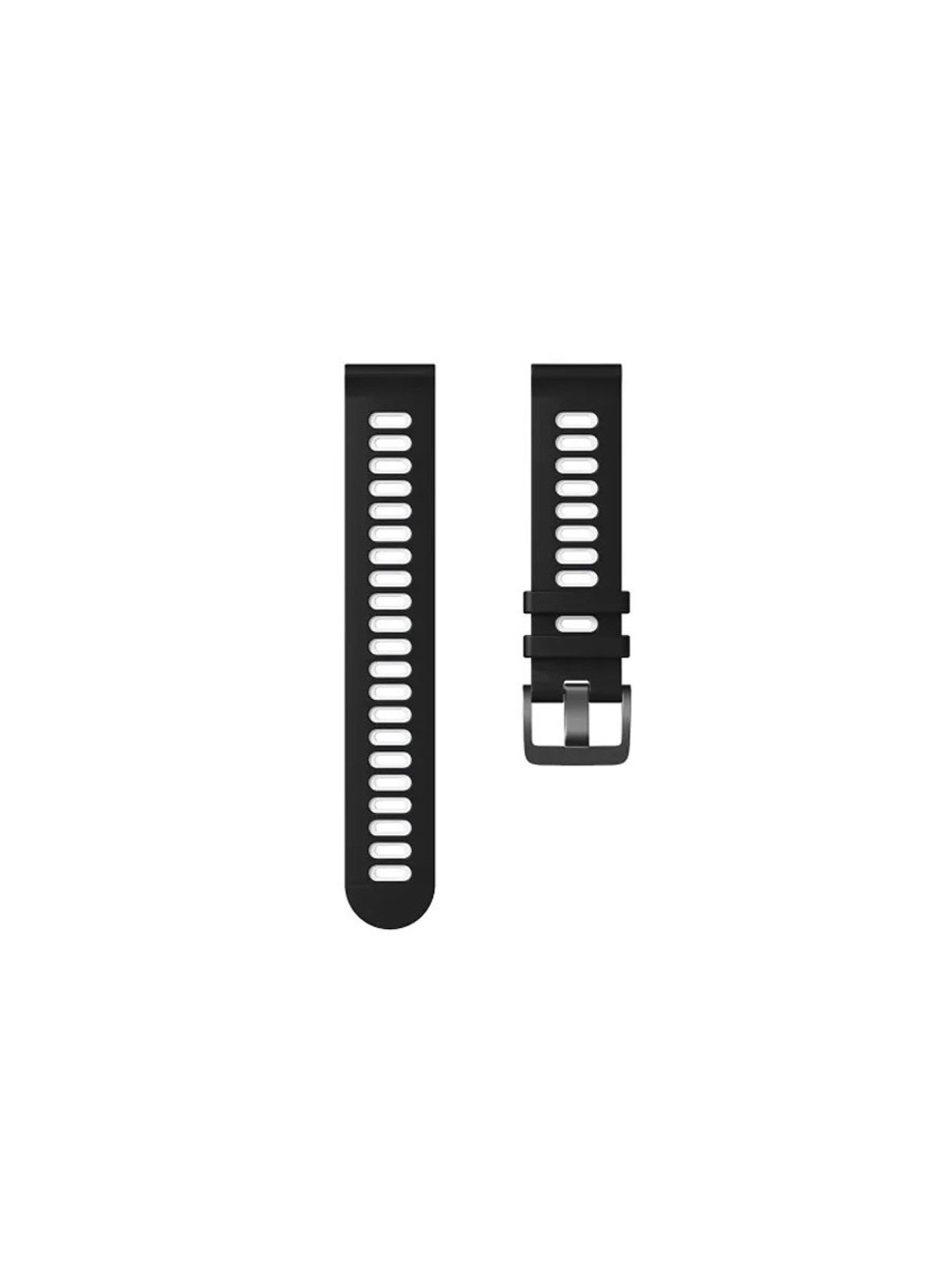 Ремешок 22 мм для GARMIN FR 255, 265, 45, Venu 2, Vivoactive 4 / SUUNTO 5, 9 Peak / COROS Apex 2 Pro, Apex Pro, Apex46mm , Pace 3 силиконовый двухцветный (S22-QR2CL-BLWH)