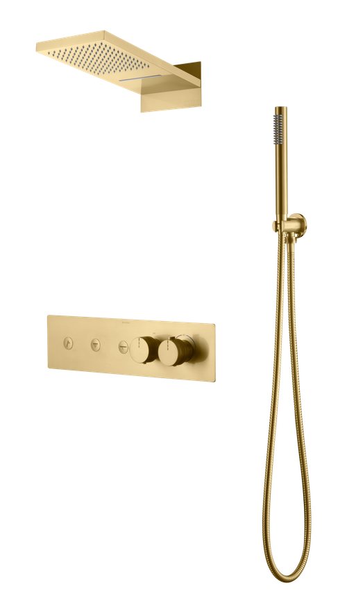 Boheme Встроенная душевая система FUSION с термостатом, трехпозиционная MATT GOLD