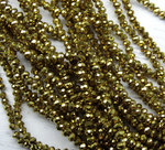 БЛ002НН23 Хрустальные бусины "рондель", цвет: золото металлик, размер 2х3 мм, кол-во: 95-100 шт.