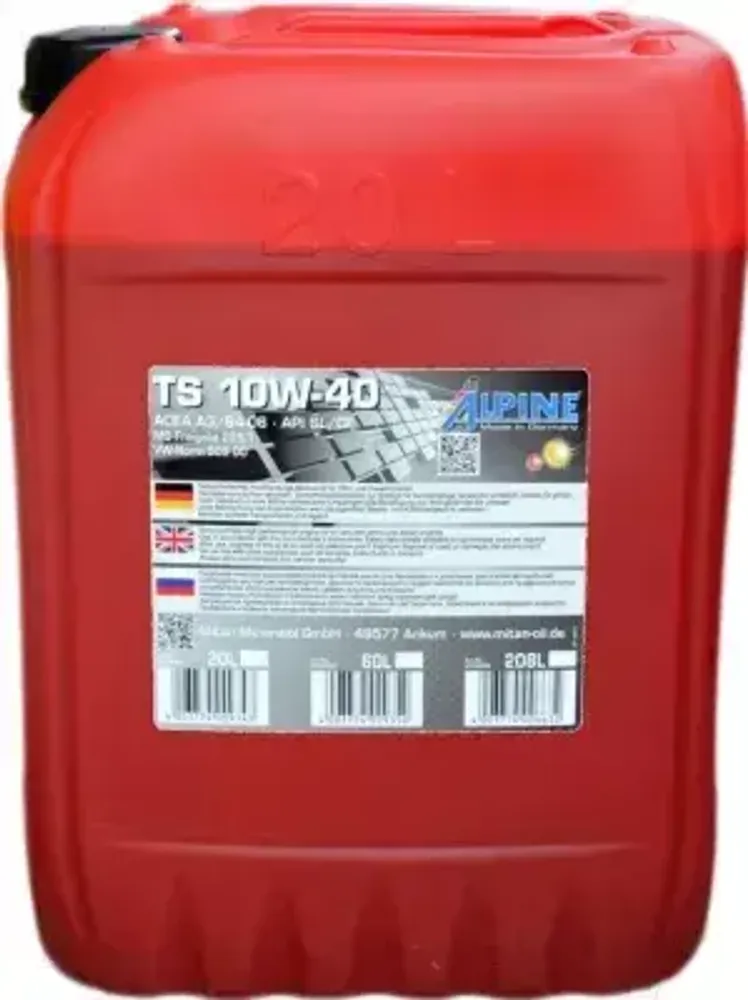 Четырехтактное моторное масло ALPINE Special 4T 10W-40 20 л