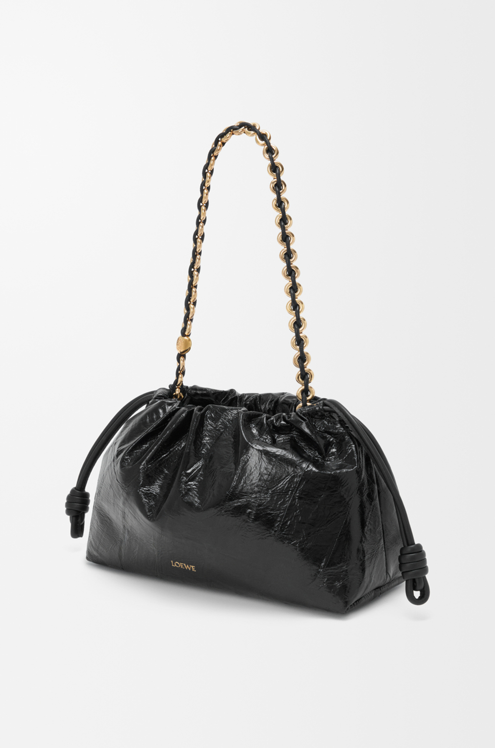 Loewe Средняя сумка Flamenco с имитацией рыбы-миксины, черный
