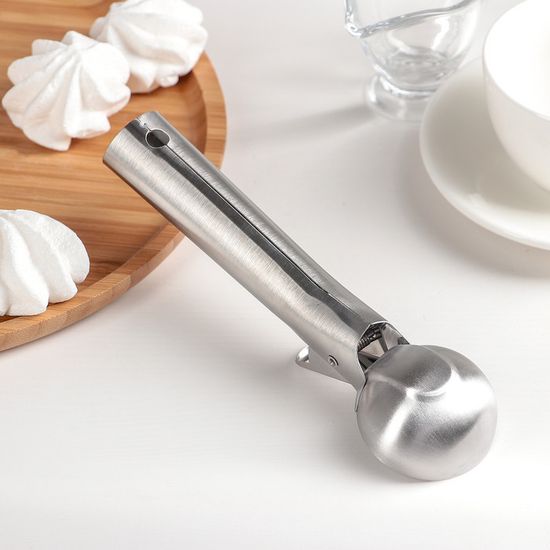 Ложка для мороженого Kamille KM-5195 из нержавеющей стали с выталкивателем