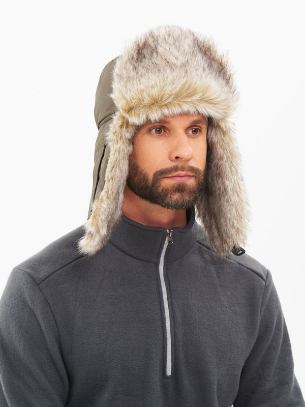 Шапка ушанка с маской Евро Волк ткань Taslan цвет Хаки