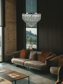 Люстра подвесная Lanbos Crystal, 11 ламп Е14, 440 Вт, до 25 кв м, хром