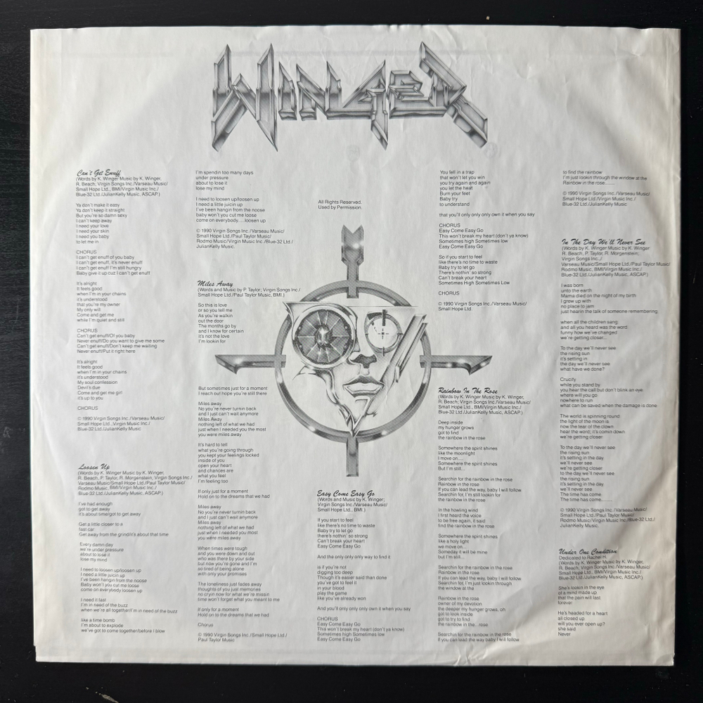 Winger ‎– In The Heart Of The Young (Европа 1990г.)