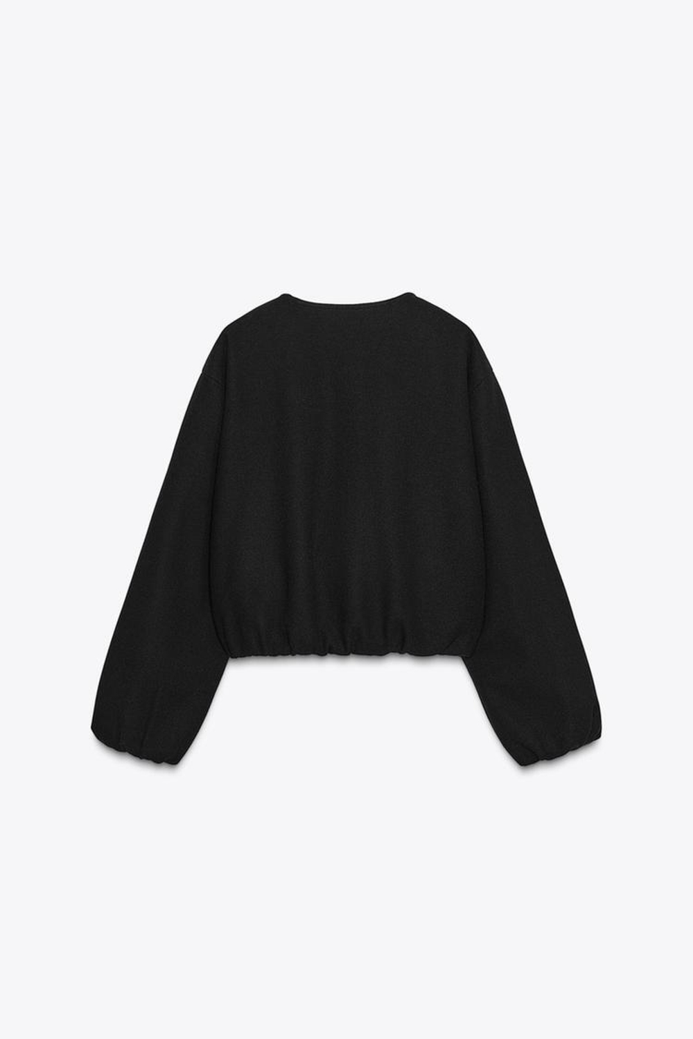 ZARA БОМБЕР ИЗ МЯГКОЙ ТКАНИ, ЧЕРНЫЙ